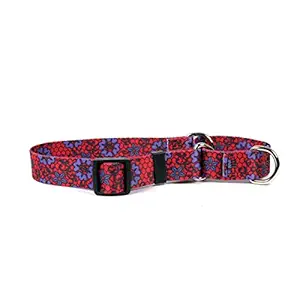 Yellow Dog Design Red Lace Flowers Dog Collar, Medium-3/4
