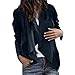 Produktbild SuperSU Lang und Streifen Einfarbig Revers Faux Wildleder Damenjacke Elegante Büro Business Blazer Anzug Kurzjacke Langarm Outwear Asymmetrisch Warm Elegant Locker Oversive Kimono Cardigan Mantel