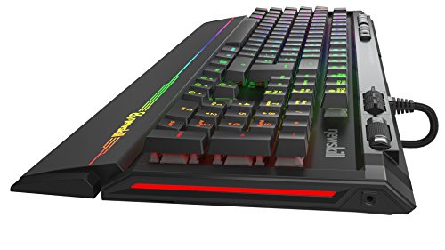 Newskill Aura - Teclado mec  nico Gaming RGB  Estructura met  lica  reposamu  ecas removible y retroiluminado  Switch Brown   Negro