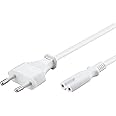 Goobay 93987 Euro Anschlusskabel, Netzkabel, Stromkabel, 2 adrig, Eurostecker (Typ C, CEE 7/16) > Gerätebuchse C7, 3m, weiß
