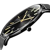 BOLISI Unisex Analog Japanisches Quarzwerk Armbanduhren mit Edelstahl Armband F8245 Gold