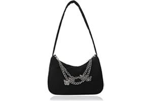HIOQFR Bolso Pequeño Mujer Elegante Y2K Handbag Women Shoulder Bag Small Bolso Bandolera Aesthetic Bolso de Hombro Casual Bolso Asa Corta Niña Bolso con Cadena Mini Bolso de Mano Moda Bolso de Axilas