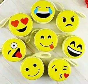 Birthday Popper Smiley Tin Case - Set of 12 for Earphone Adapter Pouch as Bulk Buy Birthday Party Return Gifts for Kids of All Age Group