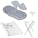 Produktbild GoFuture Babybadewanne Luxus mit Stöpsel Set 5 Teilig - Badewanne 102cm Badesitz Ständer Wickelunterlage (5-Set Premium Ständer, Eule - grey)