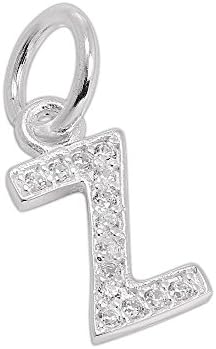Small Sterling Silver &amp; CZ Crystal Initial Letter Z Charm