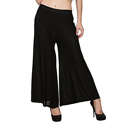 Sri Belha Fashions Ankle Length Lycra Palazzo For Women (BLACK, XL)