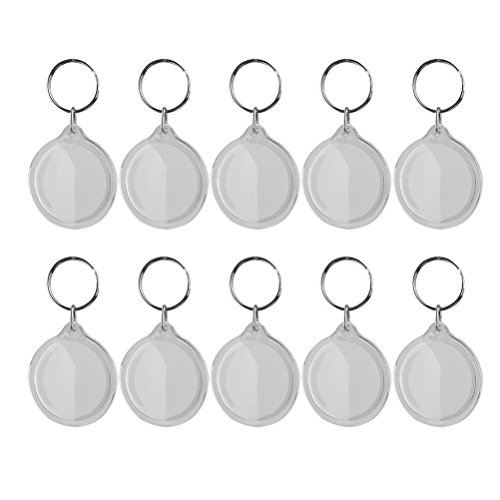 BIEE - Portachiavi Rotondo in plastica per Foto/pubblicità, 10 Pezzi
