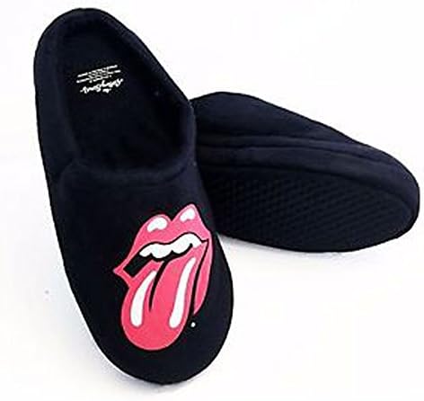 The Rolling Stones Mens Black Mule Slippers