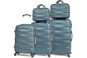 Celims Französische Marke – Set mit 5 Koffern aus festem Material, Dunkelgrün (5806), one size