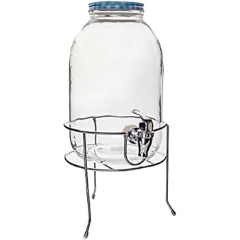 2x Glas-Getränkespender 4L Mit Edelstahl-Hahn - Ideal Für Partys & Hochzeiten | BPA-frei