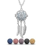 ♛CINCO COLORES PIEDRAS LAVA♛: 5 piedras de lava de colores diferentes incluidas, para darle un estado de ánimo diferente. Esta piedra de lava es una buena manera de difundir sus aceites esenciales, puede contener el aceite durante horas. Además, puede darle al collar una gran apariencia.