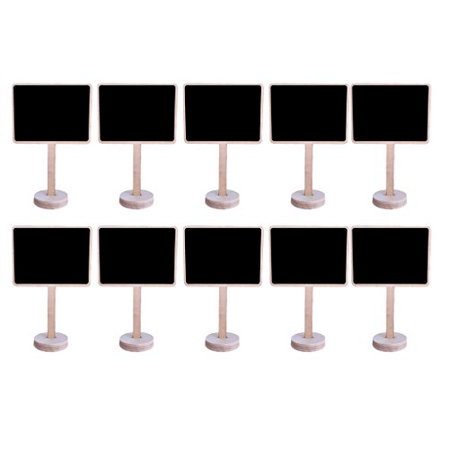Gazechimp 10 Piezas Mini Pizarras de Madera Cuadradas con Base Soporte Decoraci  n de Bodas