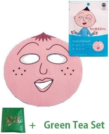 Isshin Face Mask Chibi Maruko - Chan Face Pack Nagasawa (Green Tea Set)