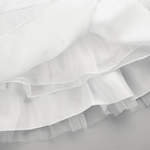 iEFiEL Baby Mädchen Kleidung Langarm Taufkleid Spitzen Partykleid Blumenmädchen Kleid 1. Geburtstag Kleider Kurzarm Outfits 3-24 Monate Elfenbein 68 - 6