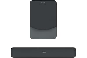 MOSISO Repose-Poignet pour Tapis de Souris&Clavier Set,Ergonomique Mouse Pad Antidérapante Rectangle Domicile/Bureau Soulagement Douleur,Repose Poignet Surélevé Courbé Mousse à Mémoire,Gris Ardoise