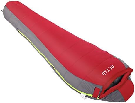 Sleeping Bag, GreensKon Winter Mummy Thermal Cotton Sleeping Bag Portable Adult Waterproof for Outdoor Camping Hiking Backpacking Festivals (Red-1.5KG)