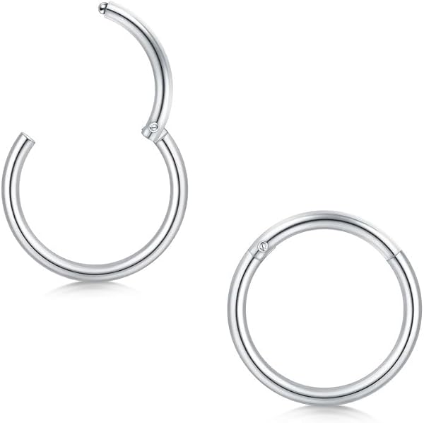 Longita 18G Hinged Clicker Segment Piercing Setto Piercing Naso Cerchio Anelli Acciaio Chirurgico Donna Uomo Labbro Orecchino Trago Cartilagine Helix Piercing Gioielli 3 Pezzi - 1