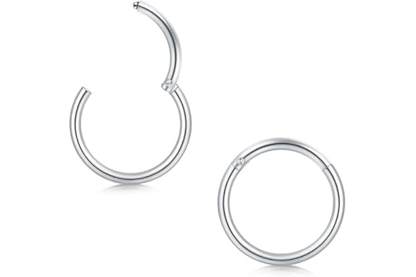 Longita Anneau Piercing Nez Helix Septum Clicker - 316L Acier Chirurgical 16G 18G 20G Présence Sans Couture Piercing Oreille Tragus Conch Cartilage Anneau de Segment Femme Homme