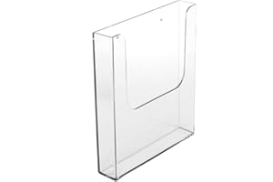 DISPLAY GENIE A4 Wall Mounted Brochure Leaflet Holders | Clear Acrylic