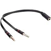 Hytech HY-X78 Siyah 3.5mm to Audio + Mic 0.15m Kulaklık &Ccedil;evirici