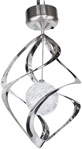 Valuetom Romantic Wireless Waterproof Solar LED Wind Chime Moving Rotating Colorful Color Changing Outdoor Stainless Spinner Hanging Spiral Garden Lawn Balcony Porch Window Decorative Light Lamp