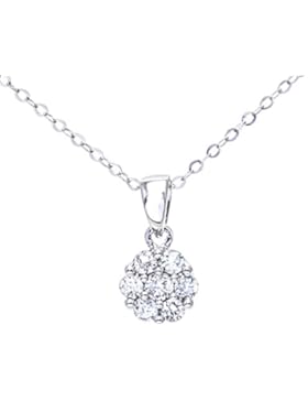 Revoni - 9 Karat Weißgold-Diamantanhänger mit Kette, 0,20 K Diamant, im Traubendesign