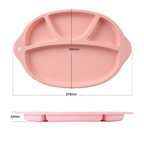 Jonhen Baby-Tischsets,Tischunterlage Platzmatte aus Silikon, einfach abwaschbar, super geeignet zum Essen lernen für Babys und Kleinkinder, Babyteller Tischset Babyschale Kinderteller - 3