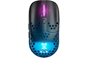 Xtrfy MZ1 Wireless, Mouse da Gioco Senza Fili Ultraleggero, Radio 2,4 GHz, Forma Esclusiva per un Puntamento Ottimale, Illuminazione RGB, Ricaricabile, Nero