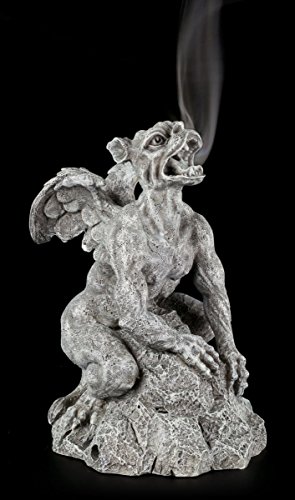 Räucherkegelhalter - Gargoyle-Figur auf Felsen