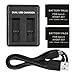 Produktbild KNOSSOS Dual Port Battery Charger Camera Charger with USB Cable for Gopro Hero7/6/5 - Black