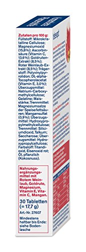 tetesept Venen Tabletten extra – Ergänzungsmittel zur Unterstützung der Venenfunktion dank Vitamin C, extra: Vitamin E, Magnesium & Mangan – 5 x 30 Stück [Nahrungsergänzungsmittel]