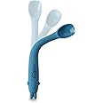 Cubkins Early Feeding Bendable Silicone Spoon for Newborn Babies, Toddlers & Kids | Non-Toxic, Food Safe and BPA Free | Washable and Reusable (Blue Olive)
