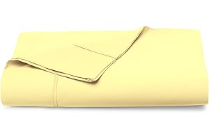 ‎PIZUNA Mildes Gelb Bettlaken 230x280cm Baumwolle,400 Fadenzahl 100% Langstapelige Baumwolle Betttuch 230x280, Weiche Satin Webart Bettlaken ohne Gummizug (Mildes Gelb Baumwolle betttuch 230 x 280 cm)