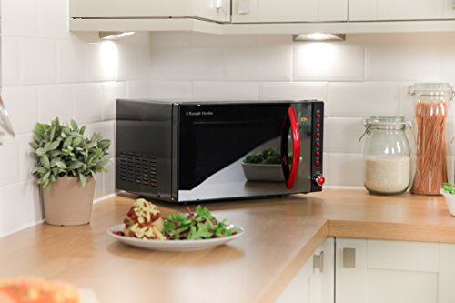 Russell Hobbs RHM2080BR 20 Liter schwarz Digital Mikrowelle mit rotem Griff und Tasten - 4