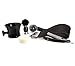 Complete Classic Style Vintage Shaving Set (leather strop with paste, badger hair brush, straight cut razor, shaving mug with soap)
