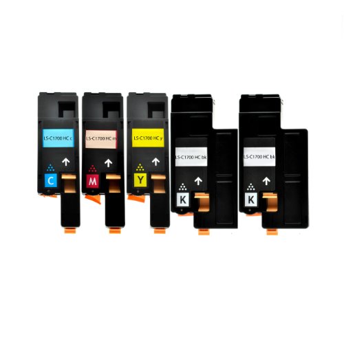 5er Set Toner für Epson Aculaser C1700 2xBK1xC,M,Y - BK 2x 2.000 S.,color je 1.400 Seiten, kompatibel