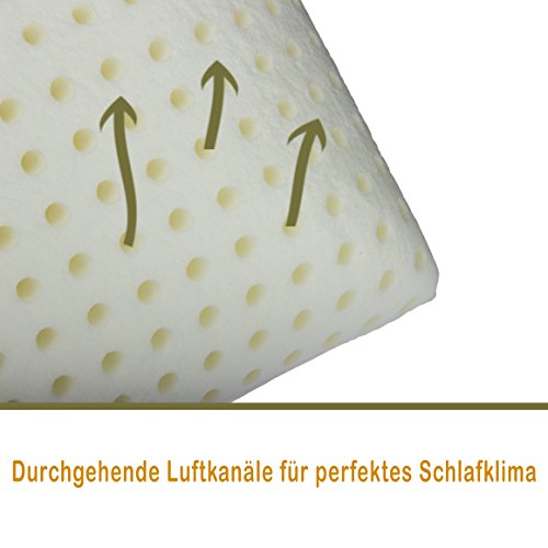Salinasoft orthopädisches Kopfkissen.Temperatur- und Druckausgleichender Visco-Soft-Kern mit Klimabohrungen, Nackenstützkissen Größe 40x80cm Höhe 12 cm - 6