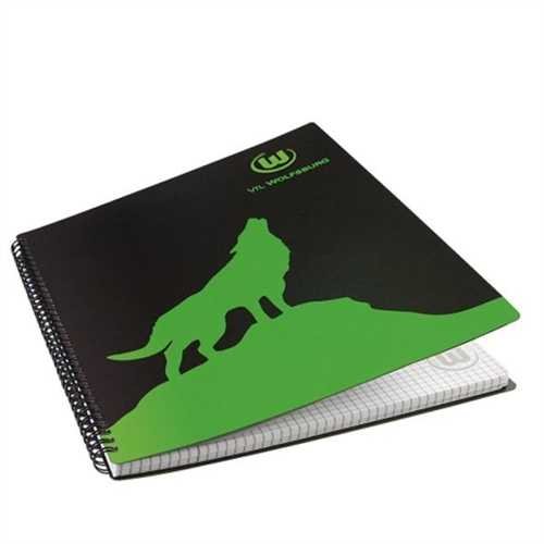 Preisvergleich Produktbild VfL Wolfsburg Collegeblock DIN A4, kariert, 80 Blätter, Schulheft Bundesliga Geschenk