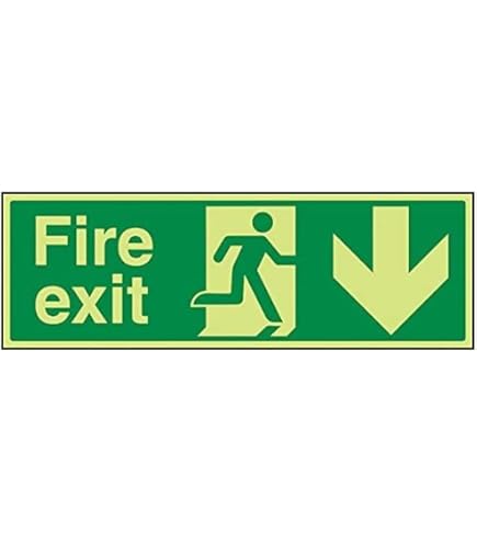 Seco DDA Fire Exit - Sedia a rotelle, punto rifugio, punto esclamativo, segno trasparente, 200 mm x 150 mm - 1 mm in plastica semi rigida