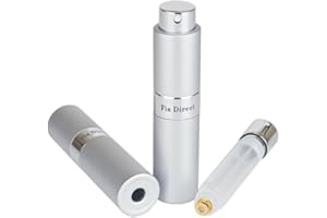 Fia Direct Twist-Up Rotary Travel Bottom Fill Refillable 10ml Perfume Atomiser (Silver)