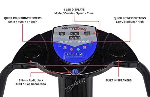 VIBRATIONS PLATTE Vibrationstrainer Crazy Vibrations Massage – 3900W Vibrations Platte Gewichtsverlust Maschine 180 Schrittweise Geschwindigkeits Einstellungen - 5