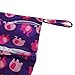 2-Zip Washable Baby Cloth Diaper Nappy Bag Elephant Pattern Purple Background