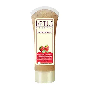 Lotus Herbals Berry Scrub Strawberry And Aloe Vera Exfoliating Face Wash, 120g