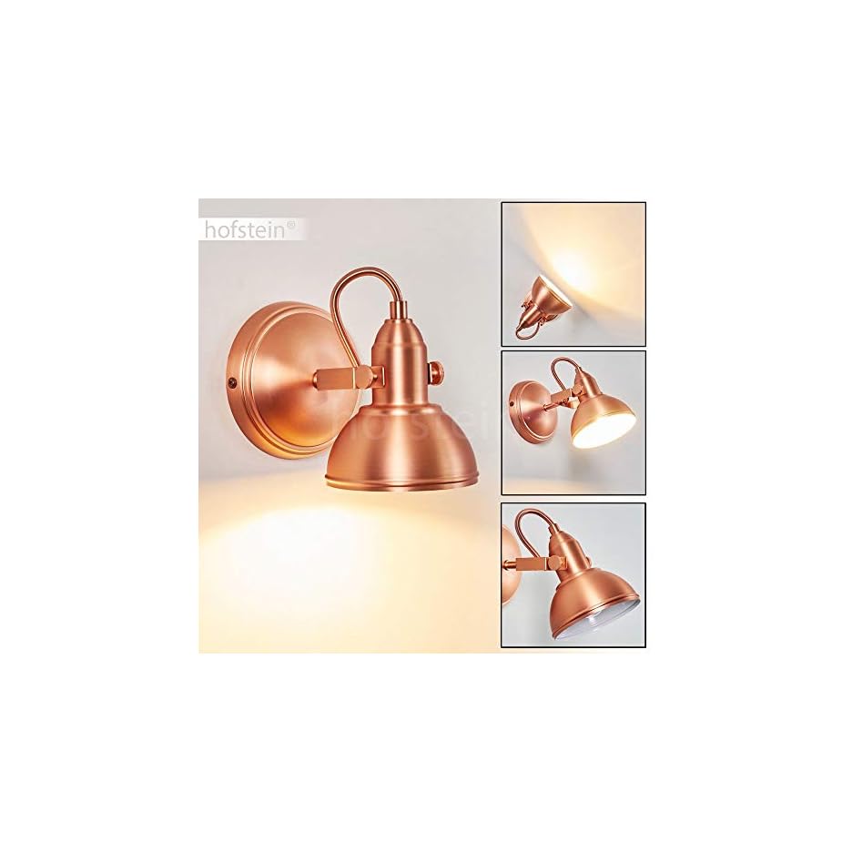 Wandleuchte Stranderott, dimmbare Wandlampe aus Metall in Edelstahl