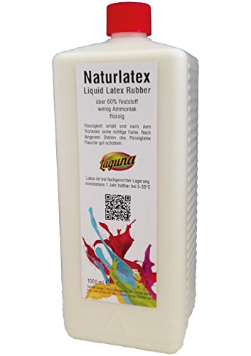Flüssiglatex 1 Liter liquid latex Latexmilch, natur, 1000ml Naturgummi flüssig, Latex, Gummimilch, Sockenstopp, Halloween, Masken, Wunden, Narben