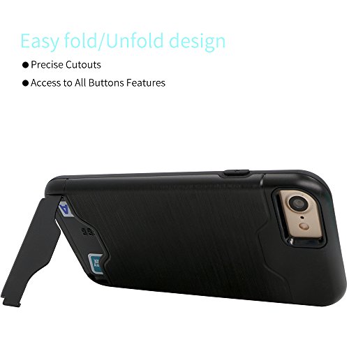 iPhone 7 Case, iPhone 8 Case,Rusee Dual Layer Advanced Shock Absorption Rugged Hybrid Cover Protective Case with Card Slot Holder and Kickstand Wallet Case Heavy Duty Bumper Case for iPhone 7,iPhone 8