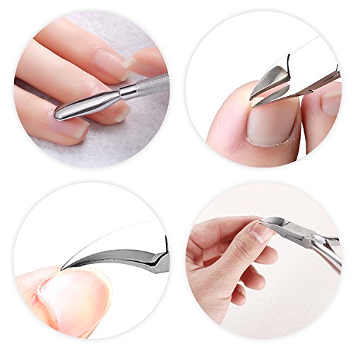 Nagelhautzange Hautzange Nagelzange bei DigHealth, Länge 14.5cm mit 7mm Schnittfläche, aus Rostfreiem Edelstahl, Nagelhautentferner Nagelhautschieber Maniküre-Zange Für Fußnagel Fingernägel - 8