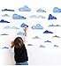 Produktbild zzlfn3lv Cloud - Wand Aufkleber Kinder DIY - Wand Art Nahtlose Muster modernen nordischen Stil zu Hause Dekoration zubehör Blaue aquarell bathroom40 * 60