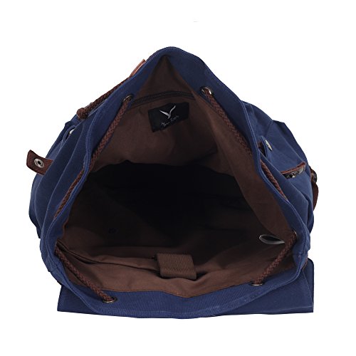 Veevan Damen Herren Retro Canvas Laptop Rucksack 15,6 - 5