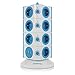 Produktbild SAFEMORE Schaltbare 15 Fach Steckdosenleisten Mehrfachsteckdosen Steckerleiste Steckdosenturm mit 2 USB Anschlüsse 2500W/10A Blau